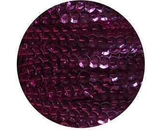 Sequin Trim 5mm cup facet Burgundy Red Wine Metallic Flat Stitched Sequin Embellishment