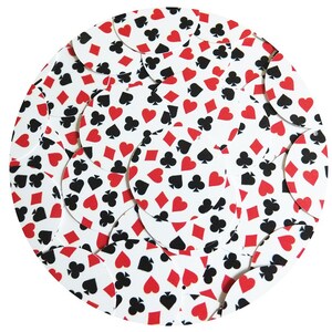 Round Sequin 30mm Playing Card Clubs Hearts Spades Diamonds White  Opaque Couture Paillettes