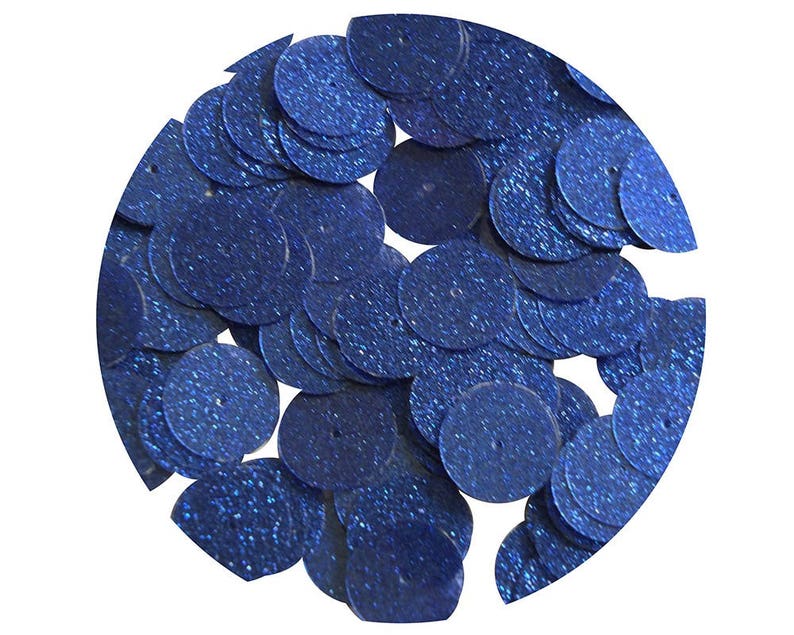 Round Sequin 15mm Royal Blue Metallic Sparkle Glitter Texture Couture Paillettes
