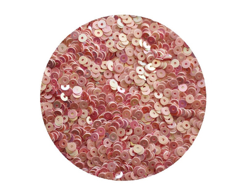 Made in USA 3mm Flat Round Sequins Pink Opaque Iris Rainbow Iridescent