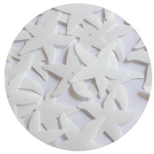 Starfish Sequin Center Hole 1.5&quot; White Crystal Hologram Glitter Sparkle Couture Paillettes