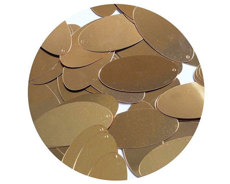 Oval Sequin 1.5 Copper Gold Metallic Loose Couture Paillettes