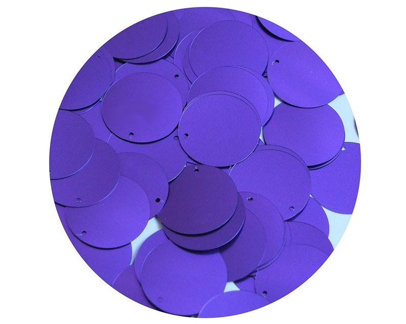 1 24mm Round Flat Sequins Violet Purple Matte Satin Shimmer Couture paillettes Made in USA