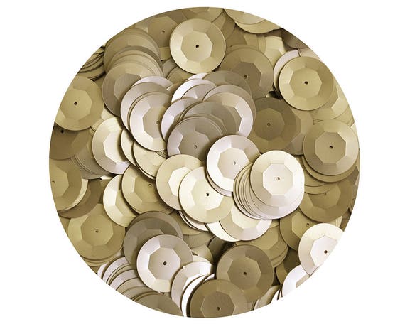30mm ROUND SEQUIN PAILLETTES ~ Premium BRONZE Metallic ~ Flat Disc Made in USA