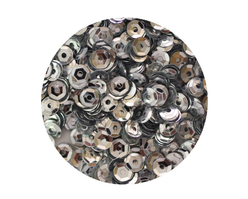 4mm Cup Sequins Silver Metallic Made in USA