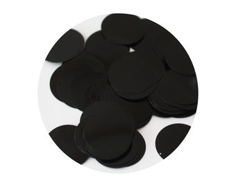 Sequin Paillettes 30mm flat round Black