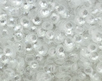 6mm Cup Sequins Transparent Crystal Clear. Made in USA