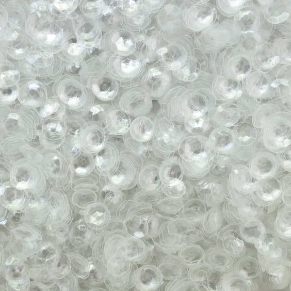 6mm Cup Sequins Transparent Crystal Clear. Made in USA