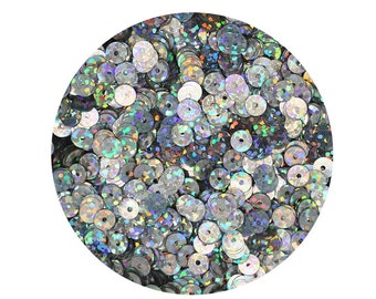 5mm Sequins Silver Hologram Metallic