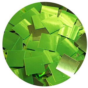 25mm Square Sequins Lime Green Metallic Loose Paillettes