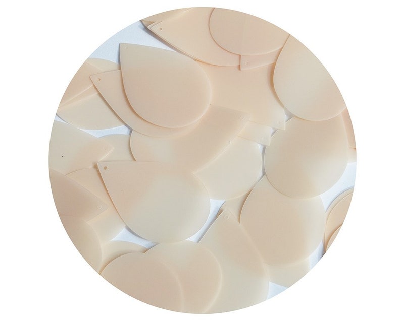 Teardrop Sequin 1.5 Beige Nude Cream Transparent Glossy and Matte Duo Two Sided Loose Couture Paillettes