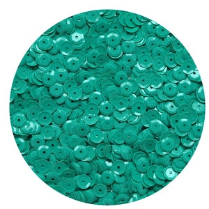 6mm Cup Sequins Facet Paillettes Opaque Green