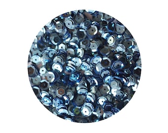 6 mm Kup-paljetter ljusblå metallic