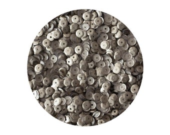 5mm Cup Sequins Silver Matte Silk Frost Metallic Made in USA