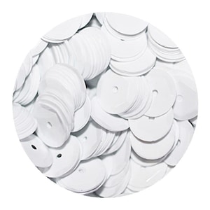 8mm Cup Sequins Opaque White