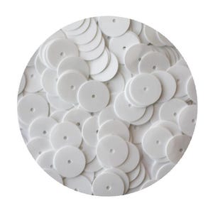 10mm Flat Sequins Opaque White Made in USA