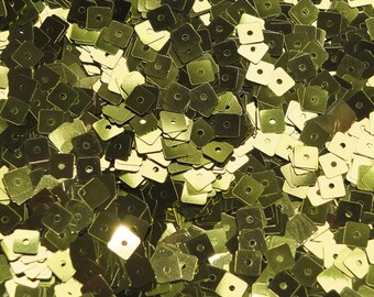 Sequins 5mm Square Lime Green Metallic Made in USA