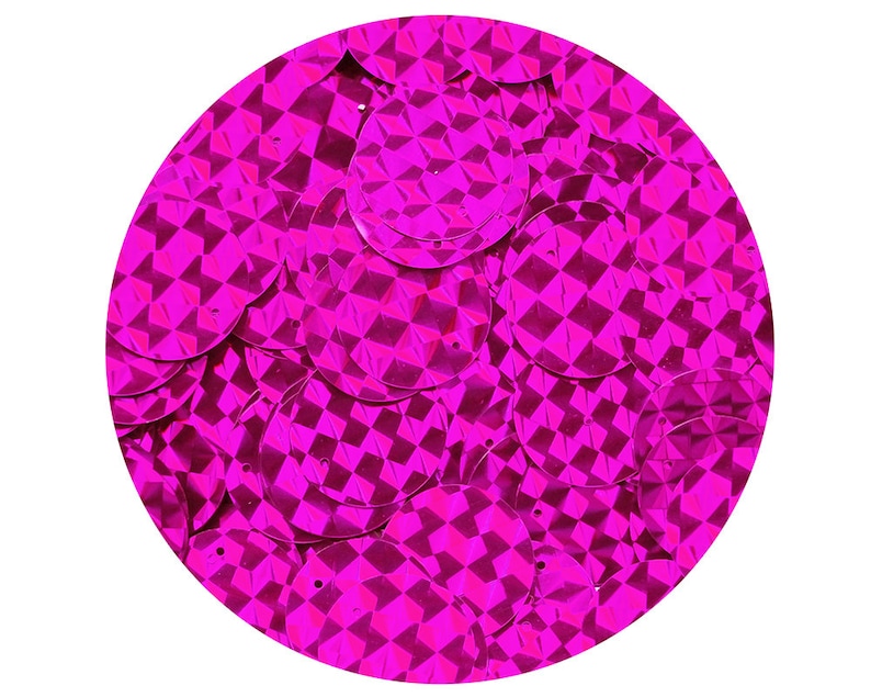 Sequin Paillettes 20mm flat Round Fuchsia Pink Prism Multi Reflective Made in USA