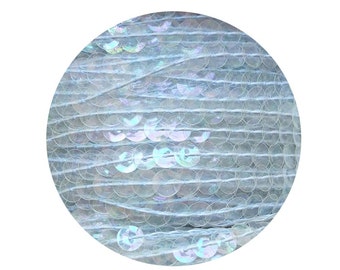 Sequin Trim 5mm Cup Crystal Blue Hue Rainbow Iris Iridescent Flat Stitched Sequin Embellishment