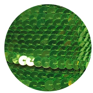 Sequin Trim 6mm Lime Green Fluorescent Metallic Flat Stitched Sequin Embellishment