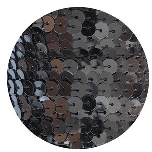 Sequin Trim 6mm Gunmetal Gray Metallic Flat Stitched Sequin String Trim