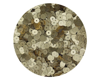 Sequins 5mm Flat Gold Matte Silk Frost