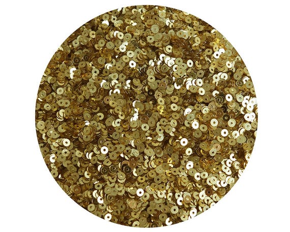 4mm Flat Round Sequins Rich Egyptian Gold Shiny Metallic Made in USA