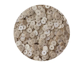 Sequins 5mm Flat Beige Tan Opaque