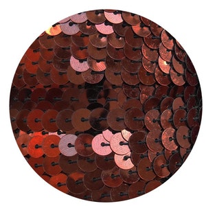 Sequin Trim 6mm Bright Rich Bronze Deep Brown Metallic Flat Stitched Sequin String Trim