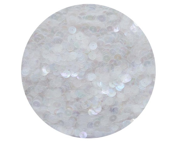 6mm Flat SEQUIN PAILLETTES ~ BLACK Rainbow Iris Iridescent ~ Round ~ Made USA