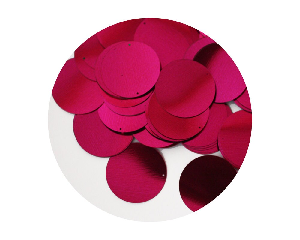 30mm ROUND SEQUIN PAILLETTES ~ PINK Metallic ~ Flat Disc Made in USA 30mm ROUND SEQUIN PAILLETTES ~ PINK Metallic ~ Flat Disc Made in USA