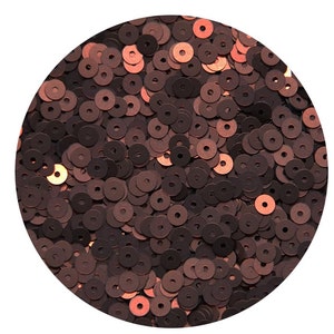 4 mm platta paljetter premium bronsbrun matt sidenfrost. Lösa pajetter.