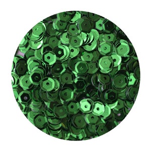 5mm Cup Sequins Green Metallic