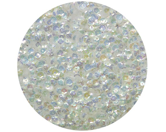 5mm Cup SEQUIN FACET PAILLETTES ~ CRYSTAL RAINBOW IRIS ~ Made in USA