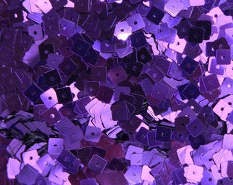 Sequins 5mm Square Purple Metallic Made in USA
