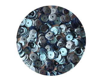5 mm Kup-paljetter ljusblå metallic