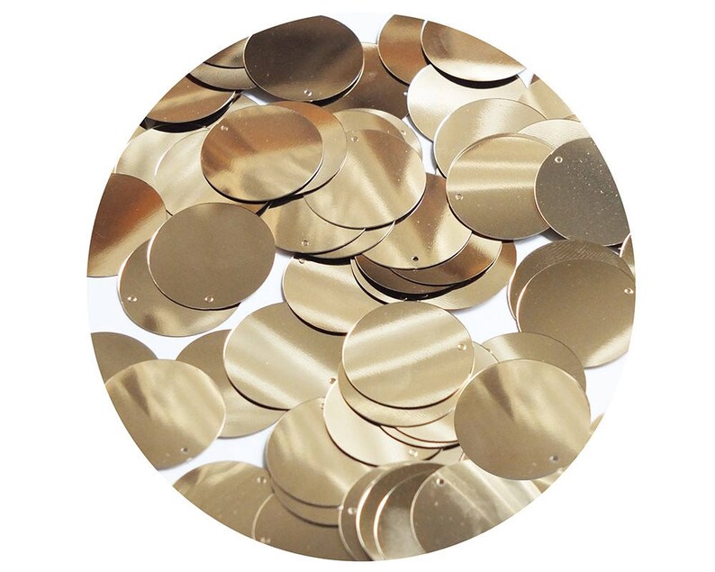 Round Sequin 24mm Deep Gold Metallic Loose Couture Paillettes 1" Round Sequin 24mm Deep Gold Metallic Loose Couture Paillettes 1"