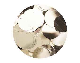 Sequin Paillettes 20mm flat round Metallic Silver Made in USA