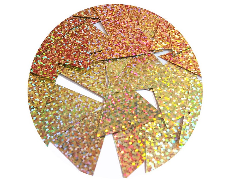 Sequin Pennant 40mm Gold Hologram Glitter Sparkle Metallic Made in USA