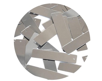 Silver Sequin Skinny Rectangle Reflective 1.5 inch Metallic Loose Paillettes. Made in USA.