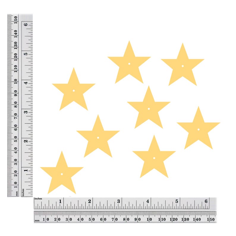 Sequin Star 5 Point 1.5 Gold Hologram Glitter Sparkle Metallic Made in USA