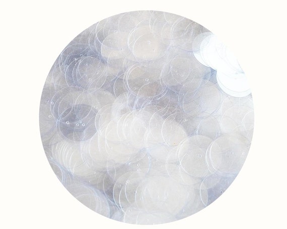 Crystal Clear 20mm Sequin Round Paillette Center Hole ~ Made in USA