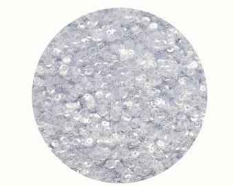 4mm Cup Sequins Clear Crystal Loose Paillettes. Made in USA.