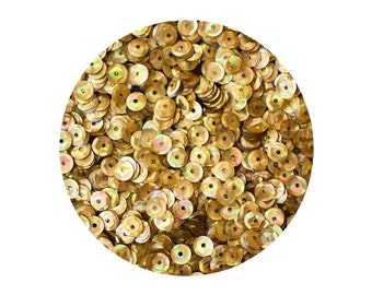 5mm Tasse Pailletten Gold Prisma Multi Reflektierend Metallic