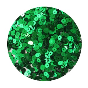 4mm Flat Sequins Green Metallic Made in USA