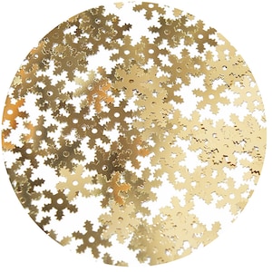 Gold Snowflake Sequin 10mm Metallic Shiny Made in USA Pk/400