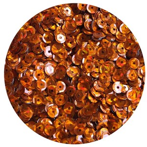 5mm Round Cup Sequins Orange Prism Reflective Metallic Loose Paillettes. Made in USA