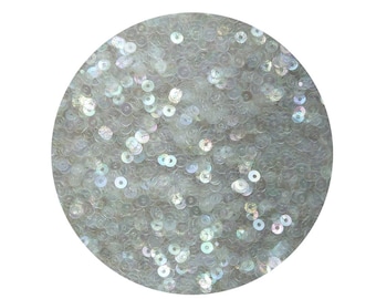 3mm Flat Round Sequins Light Crystal Rainbow Iris Iridescent Loose Paillettes. Made in USA