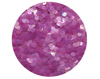 Sequins 6mm Flat Round Paillettes Pink Magenta Rainbow Iris Iridescent Semi Frost