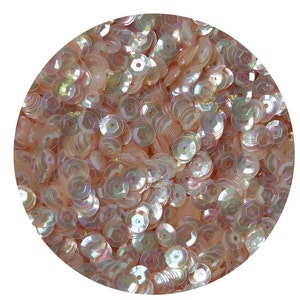 5mm Cup Pailletten Kristal Transparant Perzik Iris Regenboog Premium Facet Paillettes
